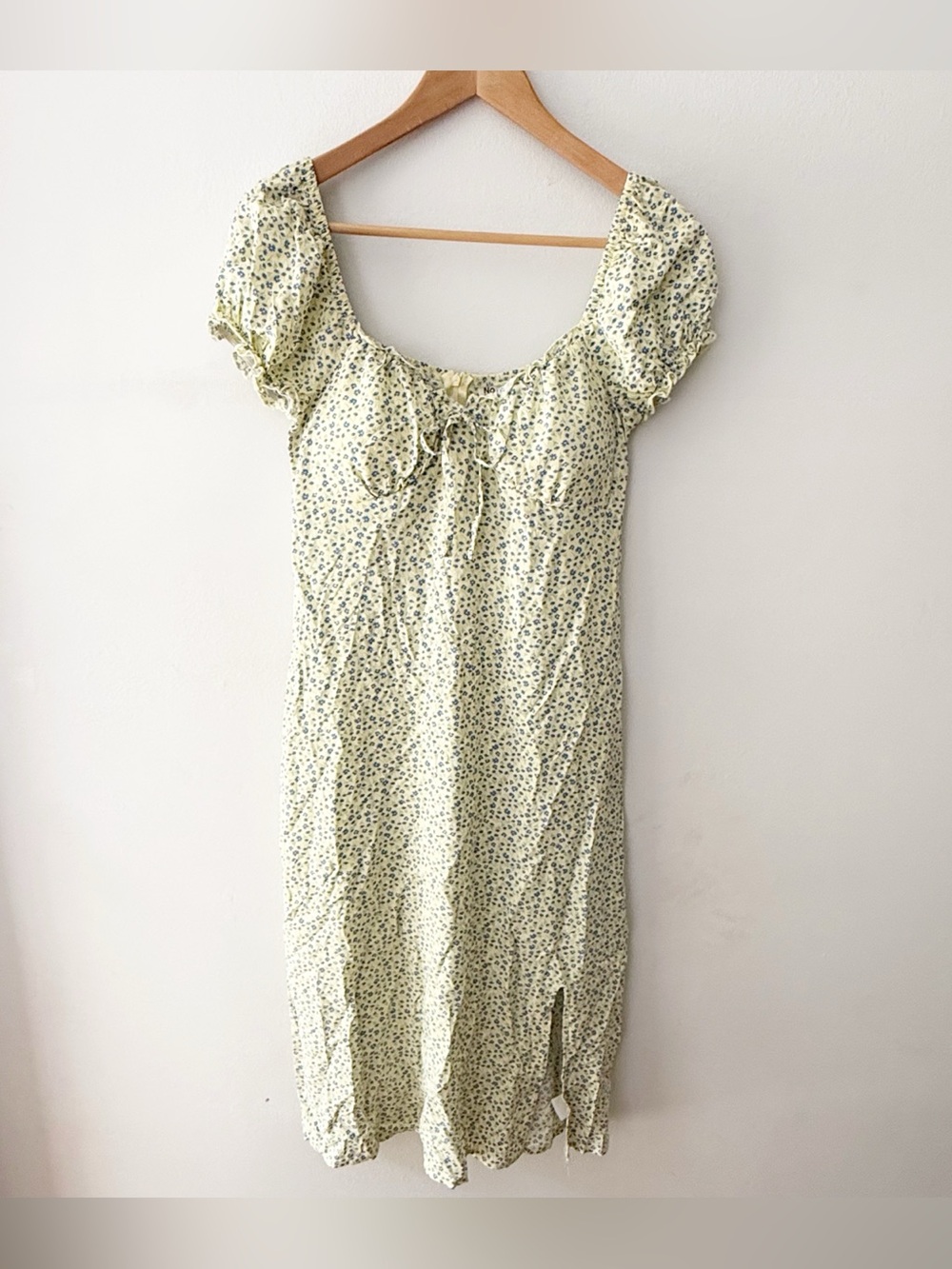 Vintage Women Y2K Ditsy Floral Midi Dress Small Pastel Cottagecore Prairie Beach